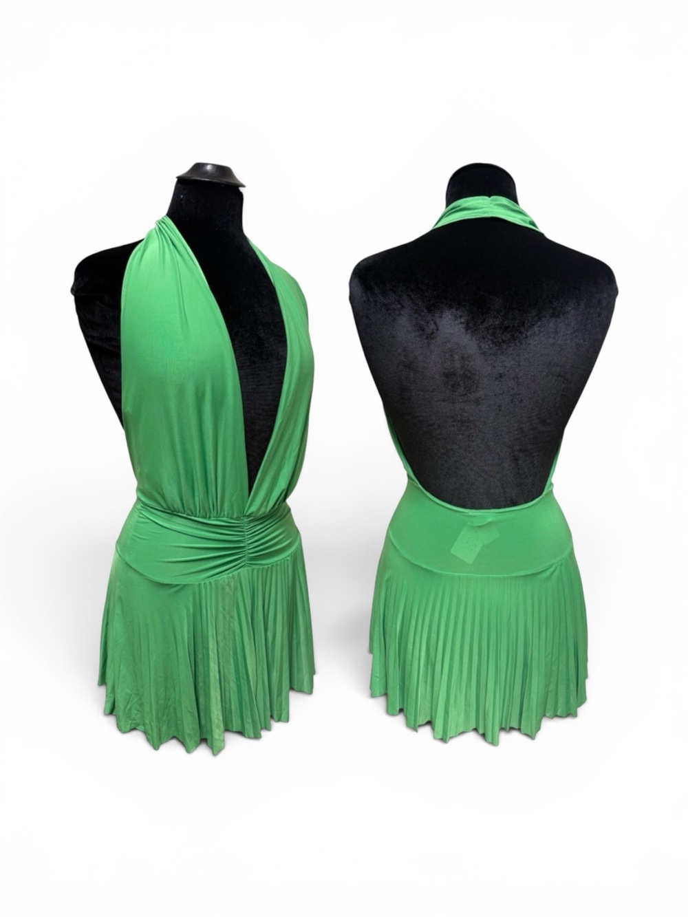 Y2K Pleated Babydoll Halter Top